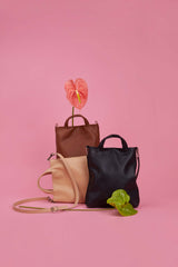 Mini Tote bag in Black Vegan leather