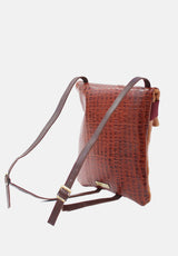 croco texture for women backpack in leather