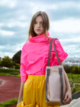 Backpack soft pink leather