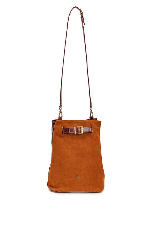 small Shoulder bag in brown and Bordeaux 