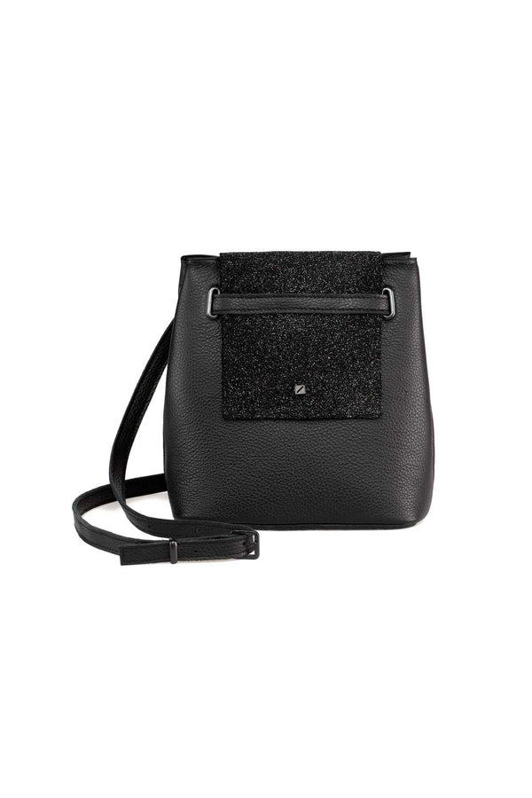 black glitter shoulder bag